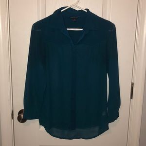 Blue/Green button up AE blouse